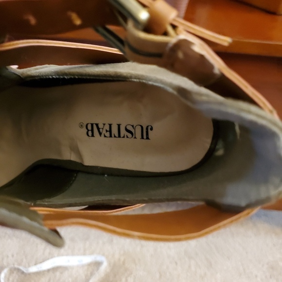 Just Fab Army Green Open Toe Booties - Picture 6 of 7